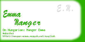 emma manger business card